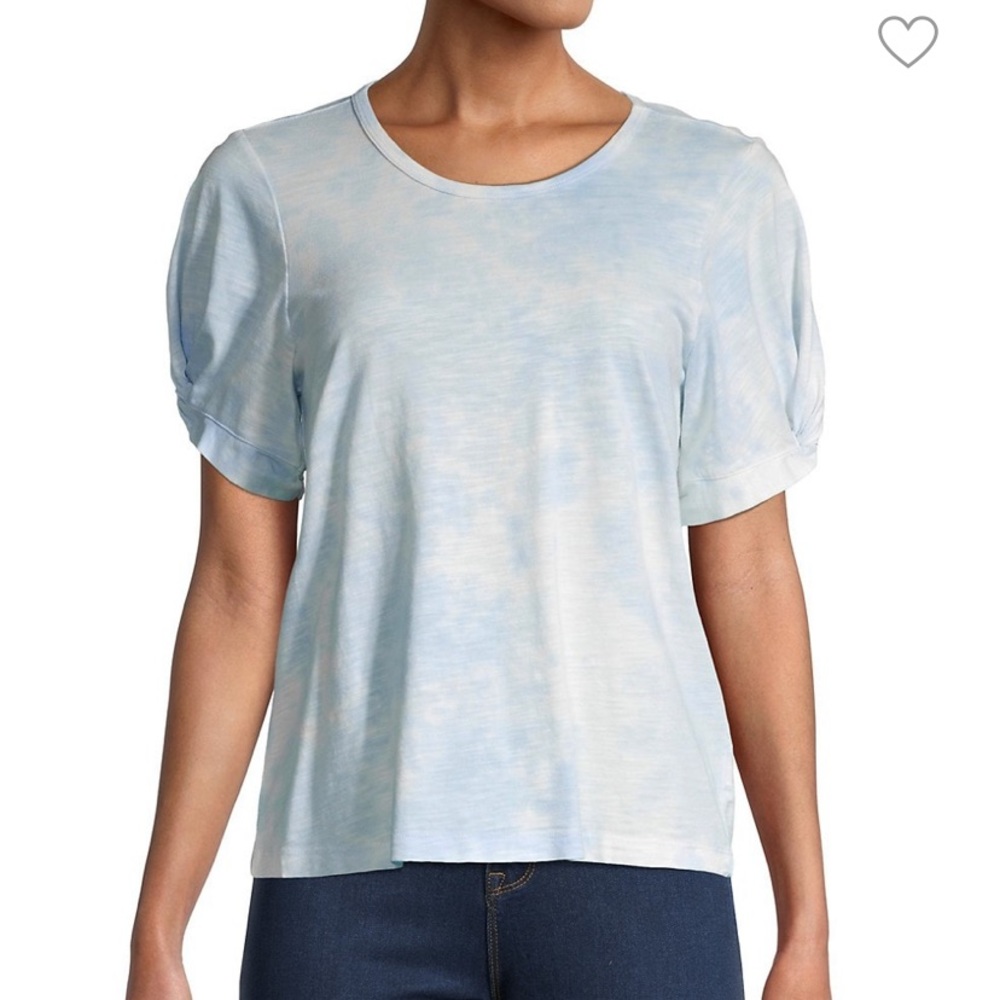 💥$10 SALE💥 NWT! Sanctuary Twist Capped Sleeve Shirt - Sky Blue - Picture 2 of 7